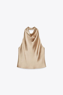 SATIN HALTER TOP