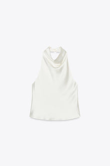 SATIN HALTER TOP