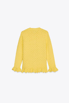 RUFFLED KNIT CARDIGAN