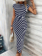 STRIPED TIE DRESS