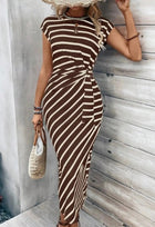 STRIPED TIE DRESS