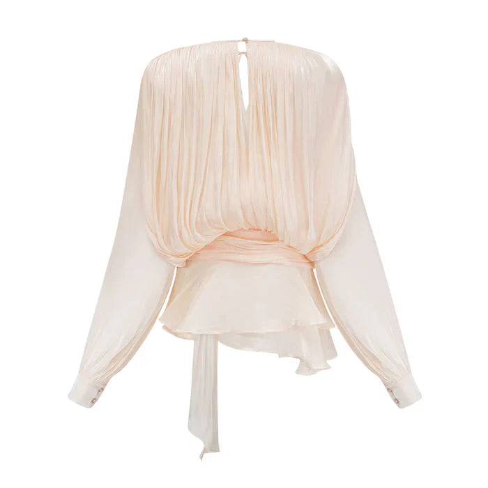PLEATED RUFFLE MINI DRESS